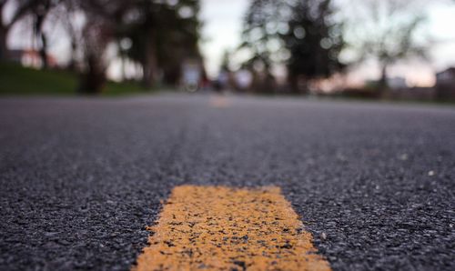 Surface level of road