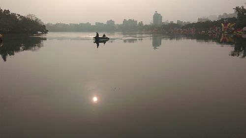 View of river at sunset