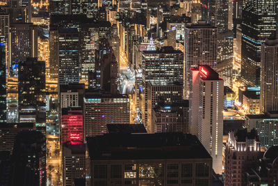 Full frame shot of illuminated cityscape at night