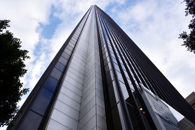 Low angle view of modern building against sky