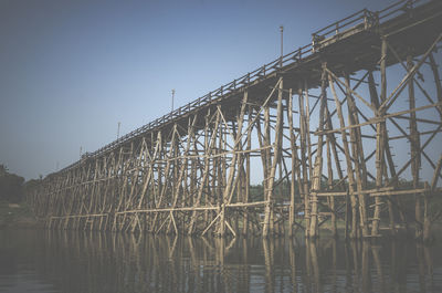 Bridge over river against clear sky