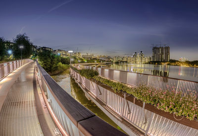 Bridge over river in city  in suwon lake