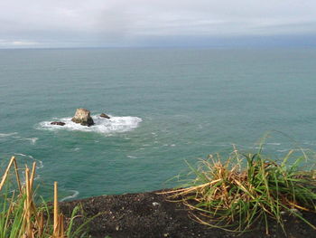 High angle view of sea against sky