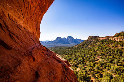Scenic view of landscape against clear sky