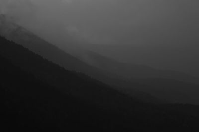 Scenic view of silhouette landscape against sky