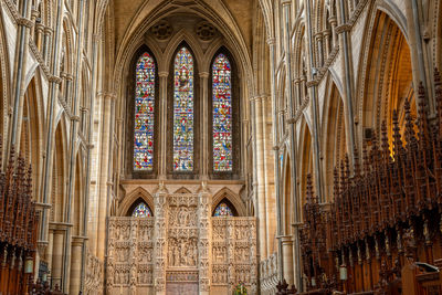 View of the inside of truro cathedral in cornwall