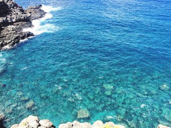 High angle view of sea