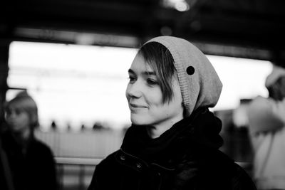 Close-up portrait of young woman