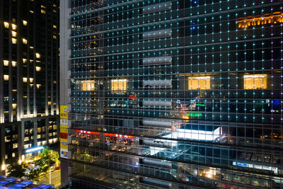 Modern buildings at night