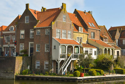 The port of the historical town of enkhuizen, holland, with its characteristic gables.