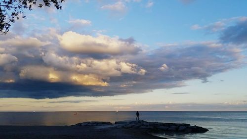 View of sea against cloudy sky