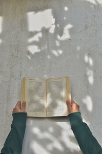 Book in frame with shine of morning sun