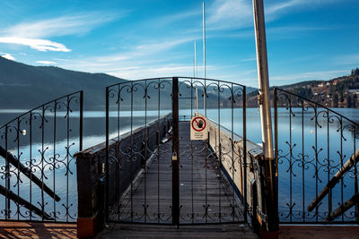 Closed gate of pier over titisee