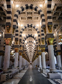 Interior of illuminated building