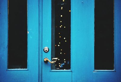 Close-up of blue door