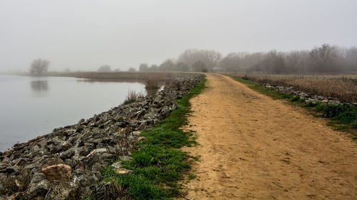 Scenic view of land against sky