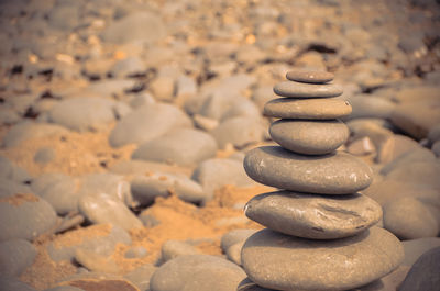 Stack of stones on beach