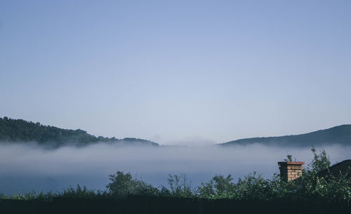 Scenic view of lake against clear sky