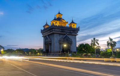 Patuxai literally meaning victory gate and sunset in vientiane,laos