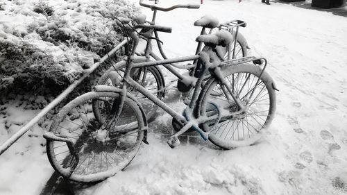 Bicycle on snow
