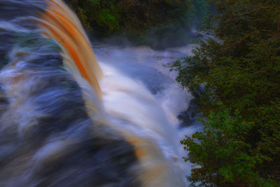 Scenic view of waterfall