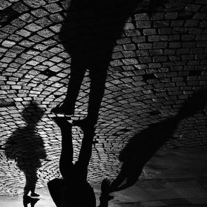 Shadows on brick wall