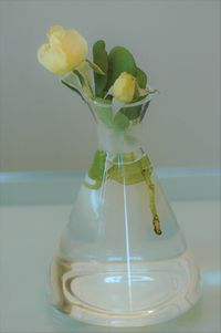 Close-up of glass vase on table