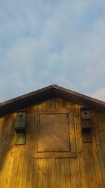 Low angle view of house against sky