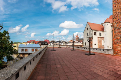 View from the terrace of the castle on the historic seaside town of darlowo