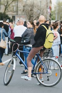 People on street in city