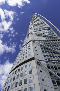 Low angle view of modern building against sky