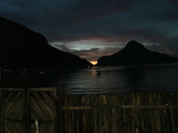 Scenic view of sea against sky at sunset