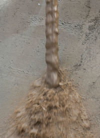 High angle view of ropes on wall