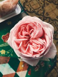 High angle view of rose bouquet