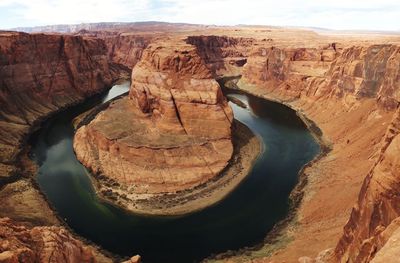 High angle view of rock formations