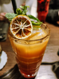 Close-up of drink on table