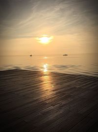 Scenic view of sea at sunset