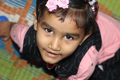 Close-up portrait of cute girl