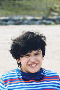 Portrait of boy at beach