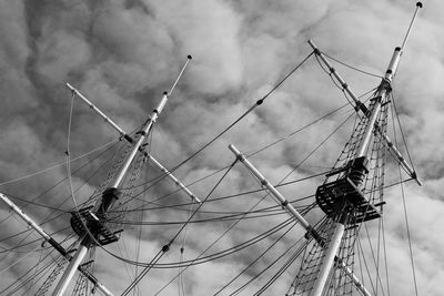 Low angle view of sailboat against sky