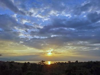 Scenic view of silhouette landscape against sky during sunset