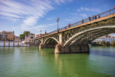 Arch bridge over river