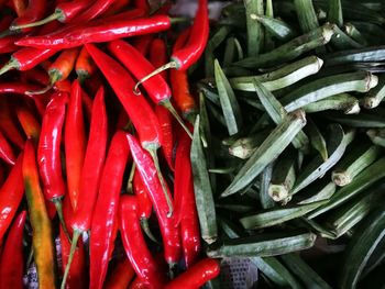 Full frame shot of red chili peppers