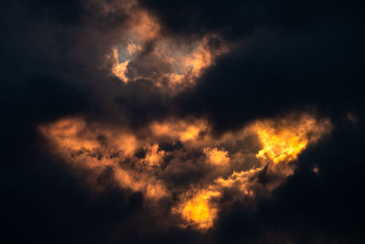 Low angle view of storm clouds in sky