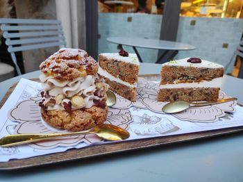 Close-up of cake on table