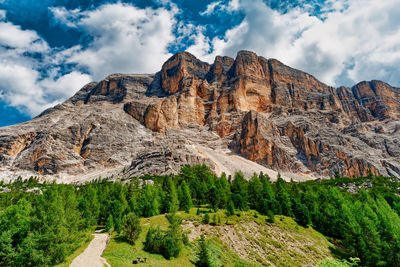 Panoramic view of rocky mountains against sky