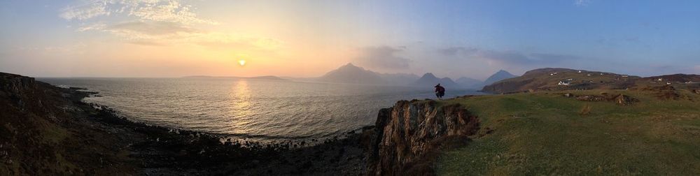 Panoramic sunset from the isle of skye