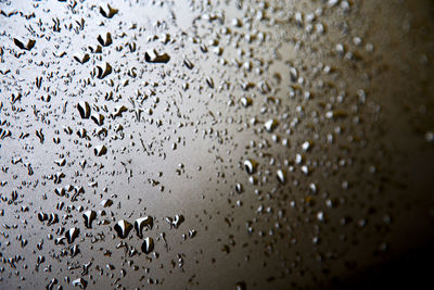 Full frame shot of wet glass window