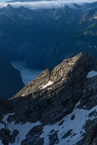 Scenic view of snowcapped mountains