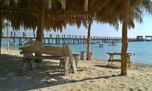 Pier on beach